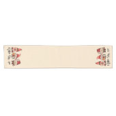 Ho Ho Ho! Schattigee Gnomes Kerstvakantie Roze Korte Tafelloper (Horizontaal)