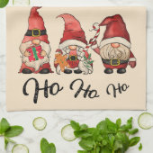 Ho Ho Ho! Schattigee Gnomes Nordic kerstvakantie Theedoek (Gevouwen)