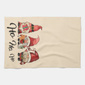 Ho Ho Ho! Schattigee Gnomes Nordic kerstvakantie Theedoek (Horizontaal)