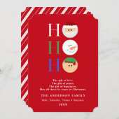 Ho Ho Ho Schattigee kerstfiguren Platte Kaart (Voorkant / Achterkant)