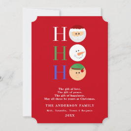 Ho Ho Ho Schattigee kerstfiguren Platte Kaart