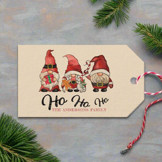 Ho Ho Ho! Schattigee Noordse Gnomes Kerstmis Cadeaulabel