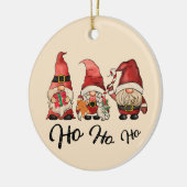 Ho Ho Ho ! Schattigee Noordse Gnomes Kerstmis Keramisch Ornament (Links)