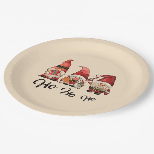 Ho Ho Ho ! Schattigee Noordse Gnomes Kerstmis Papieren Bordje (Gekanteld)