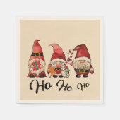 Ho Ho Ho ! Schattigee Noordse Gnomes Kerstmis Servet (Voorkant)