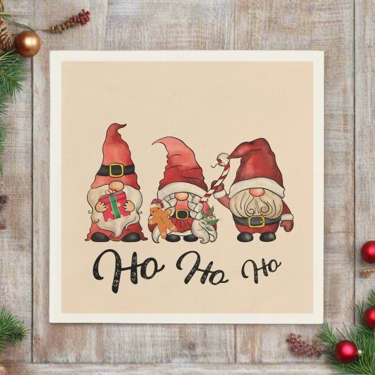 Ho Ho Ho ! Schattigee Noordse Gnomes Kerstmis Servet