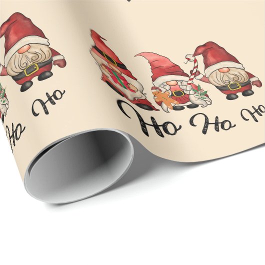 Ho Ho Ho ! Schattigee Noordse Gnomes Kerstrood & R Cadeaupapier (Rol Hoek)