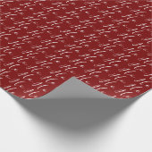 Ho Ho Ho Script Patroon Wit op Rode Kerst Cadeaupapier (Hoek)