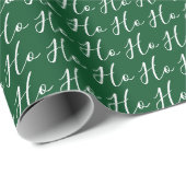 Ho Ho Ho-script wit op terracotta kerst Cadeaupapier (Rol Hoek)