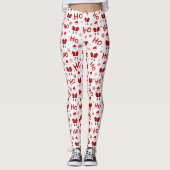 Ho Ho Ho Sinterklaas Kerstmis Patroon Leggings (Voorkant)