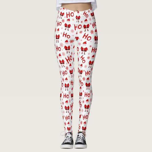 Ho Ho Ho Sinterklaas Kerstmis Patroon Leggings (Voorkant)