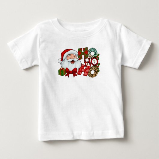Ho Ho Ho Sinterklaas Lachend Gezicht Kerstmis T-sh (Voorkant)