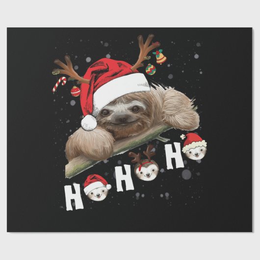 Ho Ho Ho Sloth Kerstkerstkerstkerstkerstkerstkerst Cadeaupapier (Vlak)