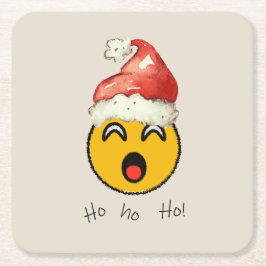 Ho Ho Ho smiley santa Kartonnen Onderzetters