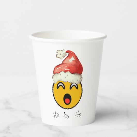 Ho Ho Ho smiley santa Papieren Bekers (Voorkant)