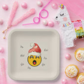 Ho Ho Ho smiley santa Papieren Bordje (Feest)