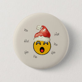 Ho Ho Ho smiley santa Ronde Button 5,7 Cm