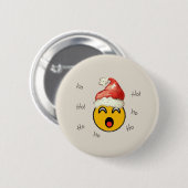 Ho Ho Ho smiley santa Ronde Button 5,7 Cm (Voorkant /achterkant)