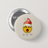 Ho Ho Ho smiley santa Ronde Button 5,7 Cm (Voorkant /achterkant)