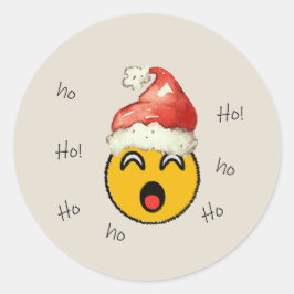 Ho Ho Ho smiley santa Ronde Sticker