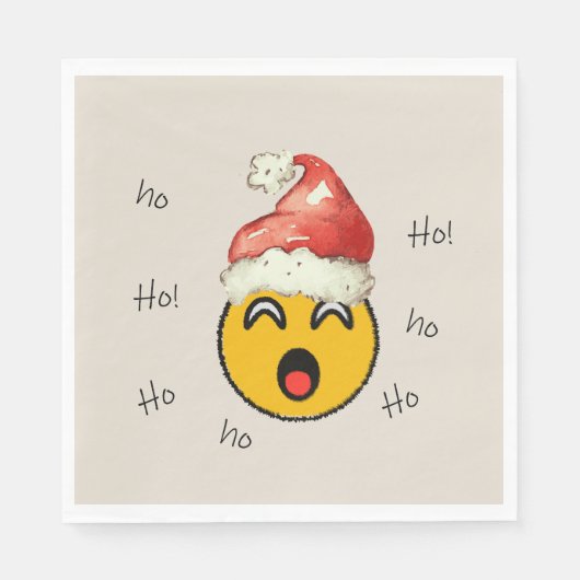 Ho Ho Ho smiley santa Servet (Voorkant)