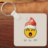 Ho Ho Ho smiley santa Sleutelhanger (Voorkant)