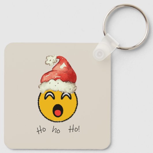 Ho Ho Ho smiley santa Sleutelhanger (Achterkant)