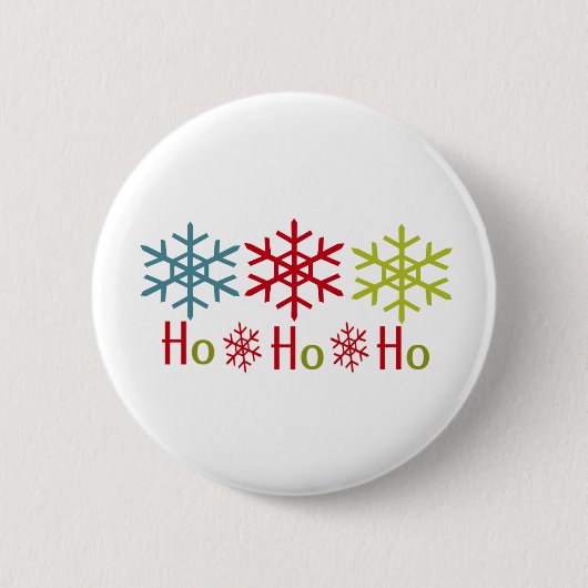 Ho Ho Ho Snowflake Kerstmis Ronde Button 5,7 Cm (Voorkant)