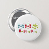 Ho Ho Ho Snowflake Kerstmis Ronde Button 5,7 Cm (Voorkant /achterkant)