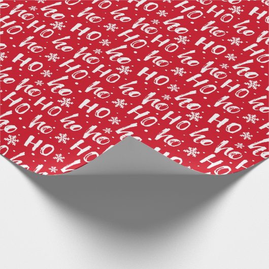 Ho Ho Ho Snowflake Pattern Cadeaupapier (Hoek)