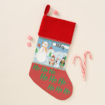 Ho Ho Ho Snowman en Pinguïn met Kerstmis en kersts Kerstsok<br><div class="desc">Pas deze mooie kerstvoorraad aan met de naam van uw keuze door de naam van uw keuze in het tekstvak rechts van het afbeelding van het object te typen. Deze leuke klittenband met Kerstmis Stocking is er zeker van dat ze deze kerst elke feestdag tevreden stelt. Maakt een groot geschenk...</div>