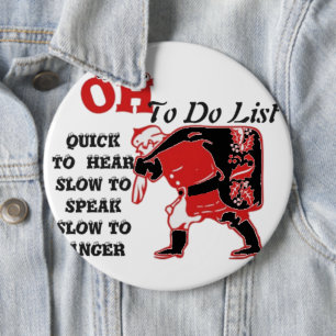 Ho Ho Ho! Speciale Kerstman om te doen Lijst Art P Ronde Button 6,0 Cm