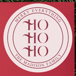 Ho Ho Ho Speelse Vintage Kerstmis Ronde Sticker