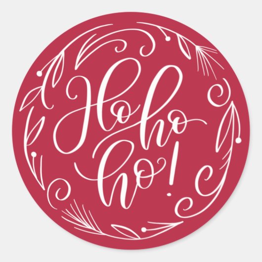 Ho Ho Ho Sticker kerstfeestzegel (Voorkant)
