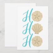 Ho Ho Ho Strand Kerst Zanddollar en Schelp Feestdagenkaart (Voorkant / Achterkant)