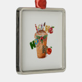 Ho Ho Ho Teacher Metalen Ornament (Rechts)