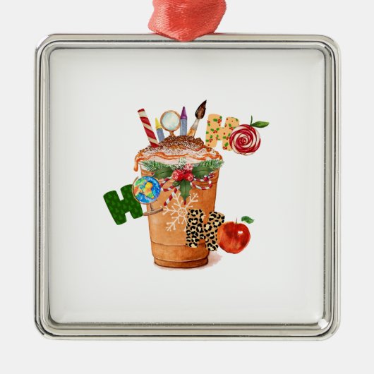 Ho Ho Ho Teacher Metalen Ornament (Voorkant)