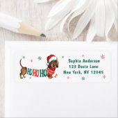 HO-HO-HO TECKEL KERST RETOURADRES LABEL (Insitu)