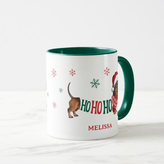 HO-HO-HO TECKEL KERSTMIS MOK (Voorkant rechts)