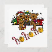 Ho Ho Ho Teddy Bears Feestdagenkaart (Voorkant / Achterkant)