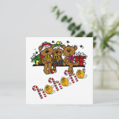 Ho Ho Ho Teddy Bears Feestdagenkaart (Staand voorkant)