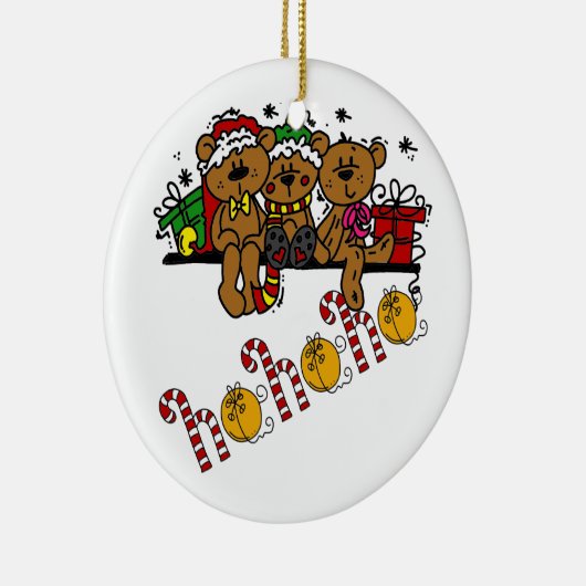 Ho Ho Ho Teddy Bears Keramisch Ornament (Rechts)