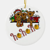 Ho Ho Ho Teddy Bears Keramisch Ornament (Voorkant)