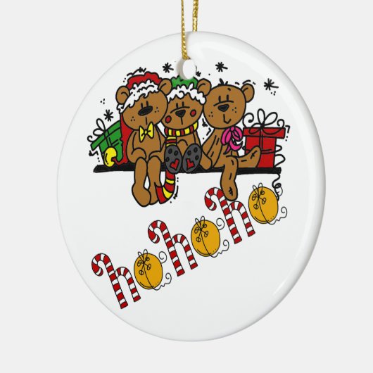 Ho Ho Ho Teddy Bears Keramisch Ornament (Links)