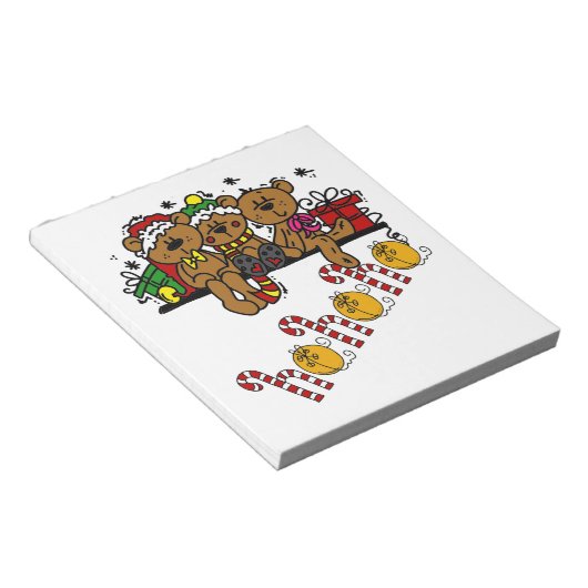 Ho Ho Ho Teddy Bears Notitieblok (Schuin)