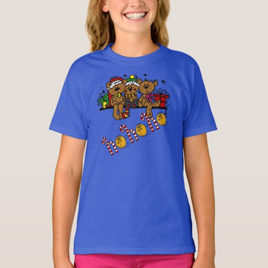 Ho Ho Ho Teddy Bears T-shirt (Voorkant)