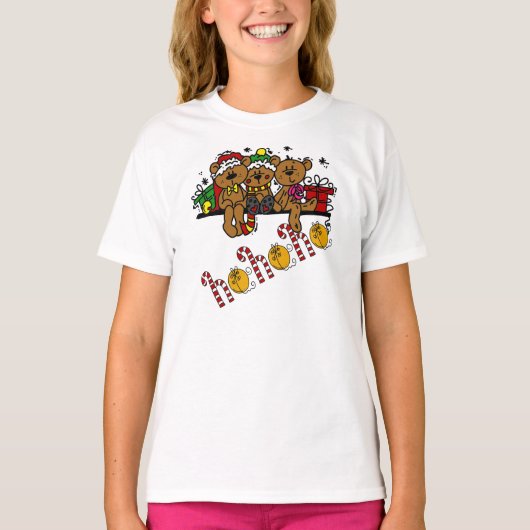 Ho Ho Ho Teddy Bears T-shirt (Voorkant)