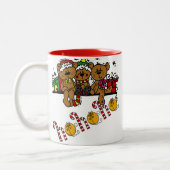 Ho Ho Ho Teddy Bears Tweekleurige Koffiemok (Links)