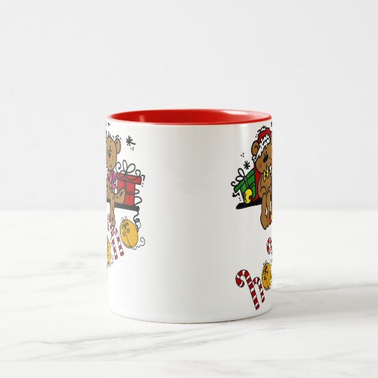 Ho Ho Ho Teddy Bears Tweekleurige Koffiemok (Center)