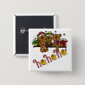 Ho Ho Ho Teddy Bears Vierkante Button 5,1 Cm (Voorkant /achterkant)
